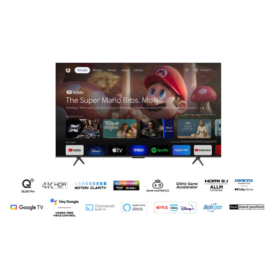 TCL C65 Serie C6 Smart TV QLED 4K 65" 65C655, audio Onkyo con subwoofer, Dolby Vision - Atmos, Google TV TCL C65 Serie C6 Smart TV QLED 4K 65" 65C655, audio Onkyo con subwoofer, Dolby Vision - Atmos, Google TV