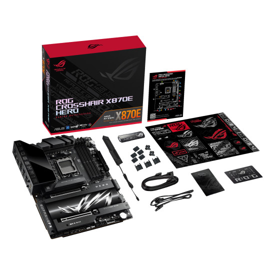 Mainboard|ASUS|AMD X870E|SAM5|ATX|Memory DDR5|Memory slots 4|2xPCI-Express 4.0 16x|2xPCI-Express 5.0 16x|4xM.2|1xHDMI|1xAudio-In|1xAudio-Out|6xUSB 3.2|2xUSB-C|2xUSB4|1xOptical S/PDIF|1xRJ45|ROGCROSSHAIRX870EHERO Mainboard|ASUS|AMD X870E|SAM5|ATX|Memory DDR5|Memory slots 4|2xPCI-Express 4.0 16x|2xPCI-Express 5.0 16x|4xM.2|1xHDMI|1xAudio-In|1xAudio-Out|6xUSB 3.2|2xUSB-C|2xUSB4|1xOptical S/PDIF|1xRJ45|ROGCROSSHAIRX870EHERO
