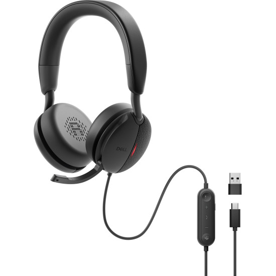 DELL WH5024 Headset Wired Head-band Calls/Music USB Type-C Black DELL WH5024 Headset Wired Head-band Calls/Music USB Type-C Black