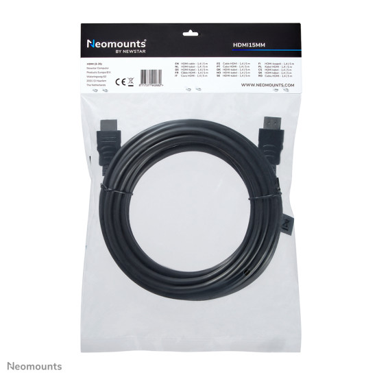 Neomounts HDMI15MM HDMI cable - 5 metres Neomounts HDMI15MM HDMI cable - 5 metres