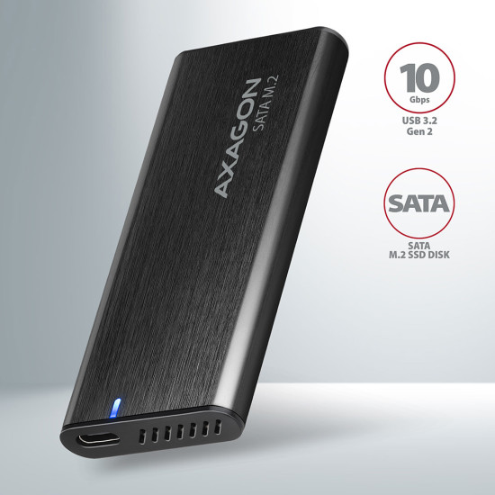 Axagon EEM2-SBC externes Gehäuse für M.2 SSDs USB-C 3.2 Gen 2 - schwarz SSD enclosure Black Axagon EEM2-SBC externes Gehäuse für M.2 SSDs USB-C 3.2 Gen 2 - schwarz SSD enclosure Black