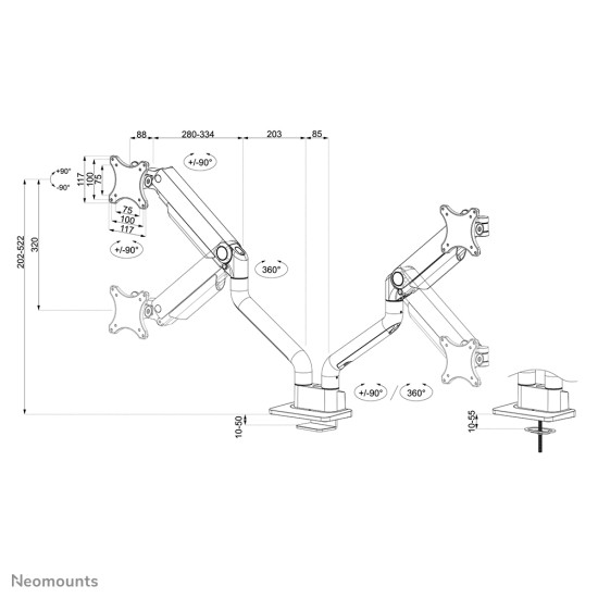 MONITOR ACC DESK MOUNT 17-35"/DS70S-950WH2 NEOMOUNTS