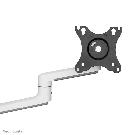 NEOMOUNTS SCREEN DESK MOUNT FOR TWO MONITORS, WHITE (CLAMP+GROMMET)