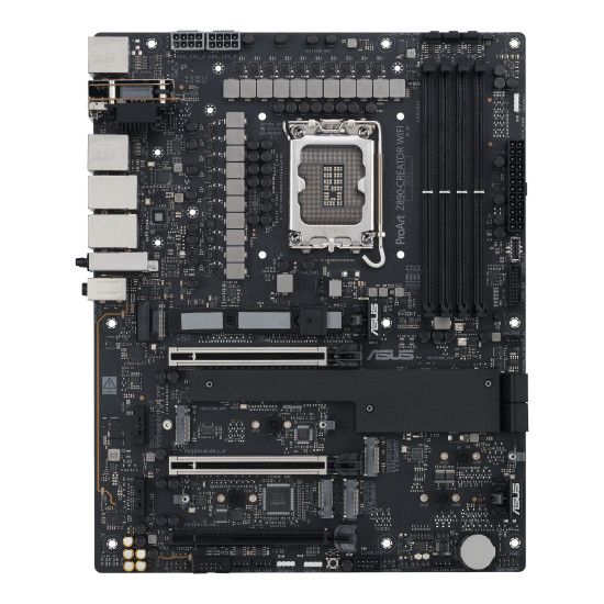 Mainboard|ASUS|Intel Z890|LGA1851|ATX|Memory DDR5|Memory slots 4|1xPCI-Express 4.0 16x|2xPCI-Express 5.0 16x|5xM.2|1xHDMI|1xDisplayPort|1xAudio-In|1xAudio-Out|1xUSB 2.0|6xUSB 3.2|3xUSB-C w/Thunderbolt|1xRJ45|PROARTZ890-CREATORWIFI Mainboard|ASUS|Intel Z890|LGA1851|ATX|Memory DDR5|Memory slots 4|1xPCI-Express 4.0 16x|2xPCI-Express 5.0 16x|5xM.2|1xHDMI|1xDisplayPort|1xAudio-In|1xAudio-Out|1xUSB 2.0|6xUSB 3.2|3xUSB-C w/Thunderbolt|1xRJ45|PROARTZ890-CREATORWIFI