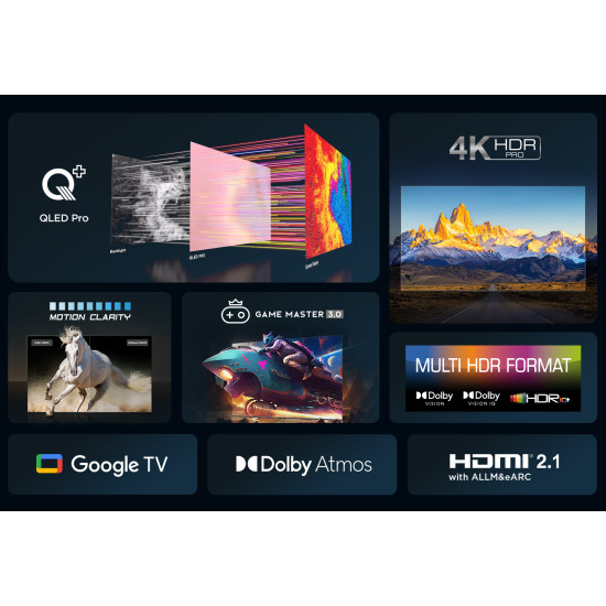TCL C65 Serie C6 Smart TV QLED 4K 43" 43C655, Dolby Vision, Dolby Atmos, Google TV TCL C65 Serie C6 Smart TV QLED 4K 43" 43C655, Dolby Vision, Dolby Atmos, Google TV