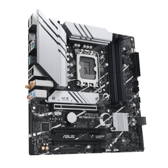 Mainboard|ASUS|Intel B760 Express|LGA1700|Micro-ATX|Memory DDR5|Memory slots 4|3xPCI-Express 4.0 16x|2xM.2|2xHDMI|1xDisplayPort|4xUSB 2.0|2xUSB 3.2|1xPS/2|1xRJ45|3xAudio port|PRIMEB760M-AWIFI Mainboard|ASUS|Intel B760 Express|LGA1700|Micro-ATX|Memory DDR5|Memory slots 4|3xPCI-Express 4.0 16x|2xM.2|2xHDMI|1xDisplayPort|4xUSB 2.0|2xUSB 3.2|1xPS/2|1xRJ45|3xAudio port|PRIMEB760M-AWIFI