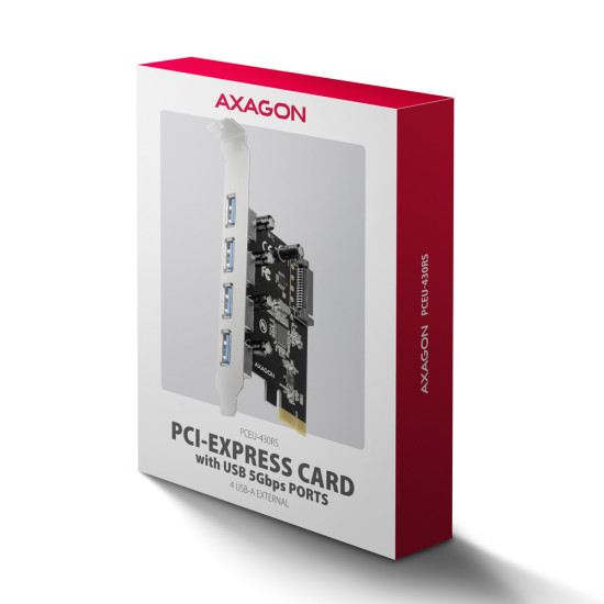PCEU-430RS PCIe controller 4x ext. USB-A 5Gbps port PCEU-430RS PCIe controller 4x ext. USB-A 5Gbps port
