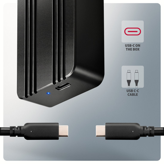 AXAGON EEM2-40G USB-C 40Gbps M.2 NVMe SSD Enclosure, ARMORED Aluminum