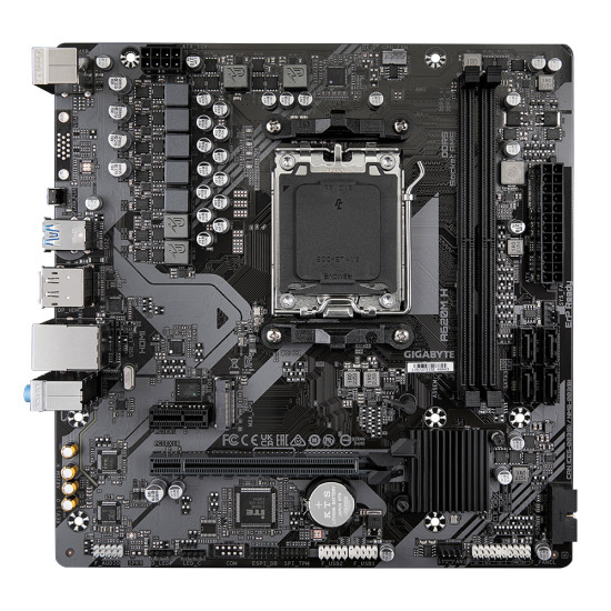Mainboard|GIGABYTE|AMD A620|SAM5|Micro-ATX|Memory DDR5|Memory slots 2|1xPCI-Express 3.0 16x|1xPCI-Express 4.0 16x|1xM.2|1xHDMI|1xDisplayPort|4xUSB 2.0|2xUSB 3.2|1xPS/2|1xRJ45|3xAudio port|A620MH1.2 Mainboard|GIGABYTE|AMD A620|SAM5|Micro-ATX|Memory DDR5|Memory slots 2|1xPCI-Express 3.0 16x|1xPCI-Express 4.0 16x|1xM.2|1xHDMI|1xDisplayPort|4xUSB 2.0|2xUSB 3.2|1xPS/2|1xRJ45|3xAudio port|A620MH1.2