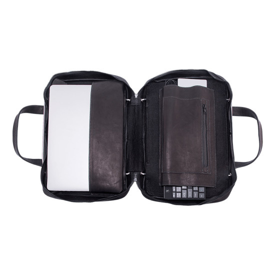 R-Go Tools Laptop bag R-Go Viva, full-grain leather, with integrated laptop stand, shoulder strap, 15.6-inch, black R-Go Tools Laptop bag R-Go Viva, full-grain leather, with integrated laptop stand, shoulder strap, 15.6-inch, black