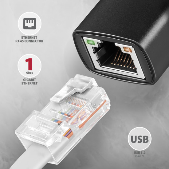 Axagon ADE-ARC USB-C 3.2 Gen 1 - Gigabit Ethernet 10/100/1000 Adapter - Adapter - Digital/Daten 1000 Mbit/s Axagon ADE-ARC USB-C 3.2 Gen 1 - Gigabit Ethernet 10/100/1000 Adapter - Adapter - Digital/Daten 1000 Mbit/s