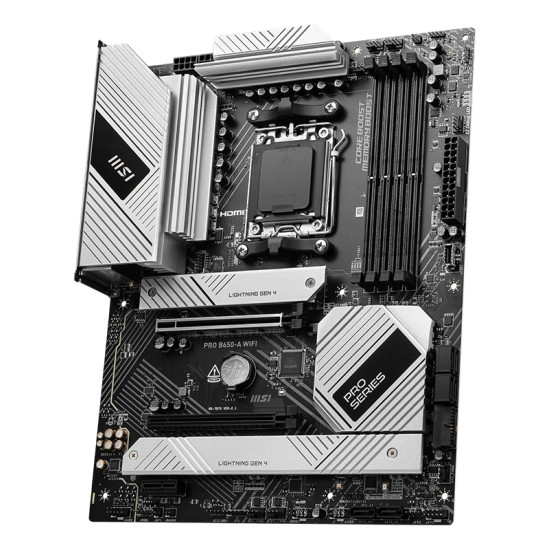 Mainboard|MSI|AMD B650|SAM5|ATX|Memory DDR5|Memory slots 4|1xPCI-Express 3.0 1x|1xPCI-Express 4.0 2x|1xPCI-Express 4.0 16x|3xM.2|1xHDMI|1xDisplayPort|2xUSB 2.0|7xUSB 3.2|1xUSB-C|1xOptical S/PDIF|1xRJ45|3xAudio port|PROB650-AWIFI Mainboard|MSI|AMD B650|SAM5|ATX|Memory DDR5|Memory slots 4|1xPCI-Express 3.0 1x|1xPCI-Express 4.0 2x|1xPCI-Express 4.0 16x|3xM.2|1xHDMI|1xDisplayPort|2xUSB 2.0|7xUSB 3.2|1xUSB-C|1xOptical S/PDIF|1xRJ45|3xAudio port|PROB650-AWIFI