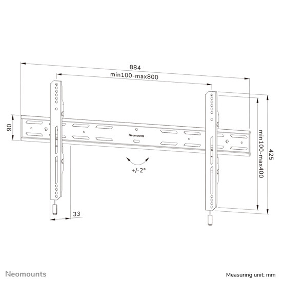 Neomounts WL30S-850BL18 TV mount wall 43-86" - fixed - lockable - fast installation