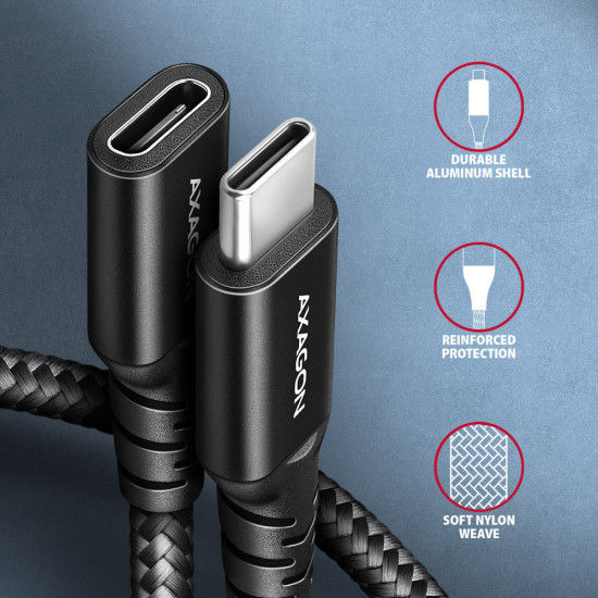Axagon BUCM32-CF10AB USB cable USB 3.2 Gen 2x2 1 m USB C Black Axagon BUCM32-CF10AB USB cable USB 3.2 Gen 2x2 1 m USB C Black