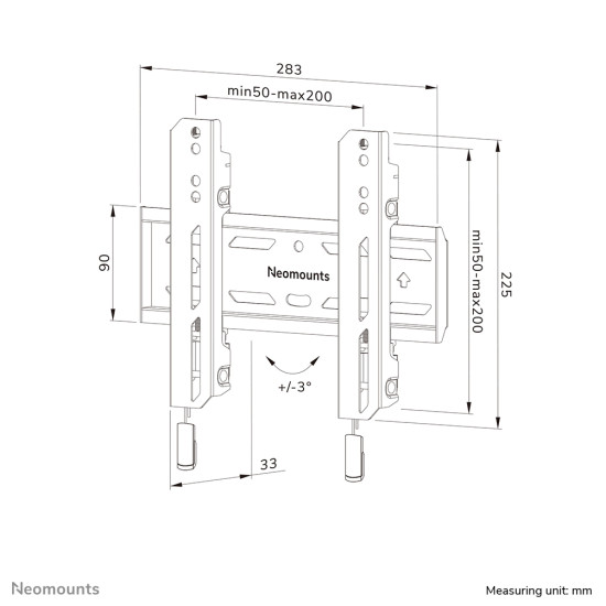 Neomounts WL30S-850BL12 TV mount wall 24-65" - fixed - lockable - fast installation