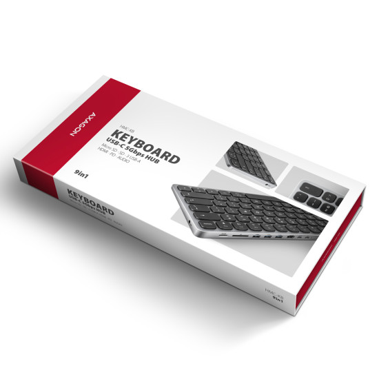 KEYBOARD + I/O HUB 9IN1/0.6M HMC-KB-US AXAGON KEYBOARD + I/O HUB 9IN1/0.6M HMC-KB-US AXAGON