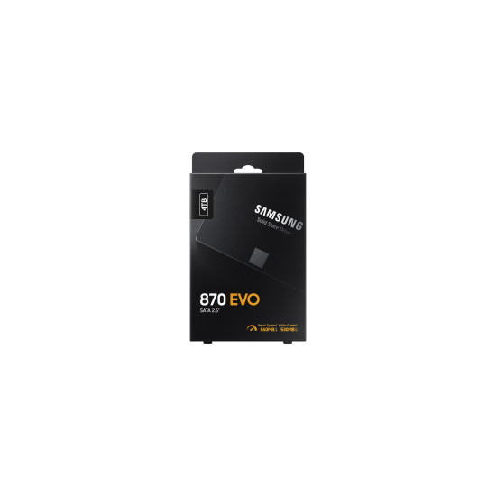SSD|SAMSUNG|870 EVO|4TB|SATA|SATA 3.0|MLC|Write speed 530 MBytes/sec|Read speed 560 MBytes/sec|2,5"|TBW 2400 TB|MTBF 1500000 hours|MZ-77E4T0B/EU SSD|SAMSUNG|870 EVO|4TB|SATA|SATA 3.0|MLC|Write speed 530 MBytes/sec|Read speed 560 MBytes/sec|2,5"|TBW 2400 TB|MTBF 1500000 hours|MZ-77E4T0B/EU