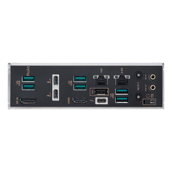 Mainboard|ASUS|Intel Z890|LGA1851|ATX|Memory DDR5|Memory slots 4|1xPCI-Express 4.0 16x|2xPCI-Express 5.0 16x|5xM.2|1xHDMI|1xDisplayPort|1xAudio-In|1xAudio-Out|1xUSB 2.0|6xUSB 3.2|3xUSB-C w/Thunderbolt|1xRJ45|PROARTZ890-CREATORWIFI Mainboard|ASUS|Intel Z890|LGA1851|ATX|Memory DDR5|Memory slots 4|1xPCI-Express 4.0 16x|2xPCI-Express 5.0 16x|5xM.2|1xHDMI|1xDisplayPort|1xAudio-In|1xAudio-Out|1xUSB 2.0|6xUSB 3.2|3xUSB-C w/Thunderbolt|1xRJ45|PROARTZ890-CREATORWIFI