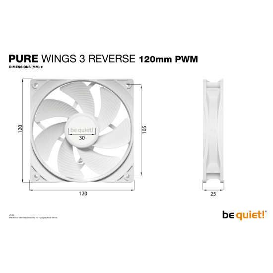 CASE FAN 120MM PURE WINGS 3/PWM WHT 3-PACK BL136 BE QUIET