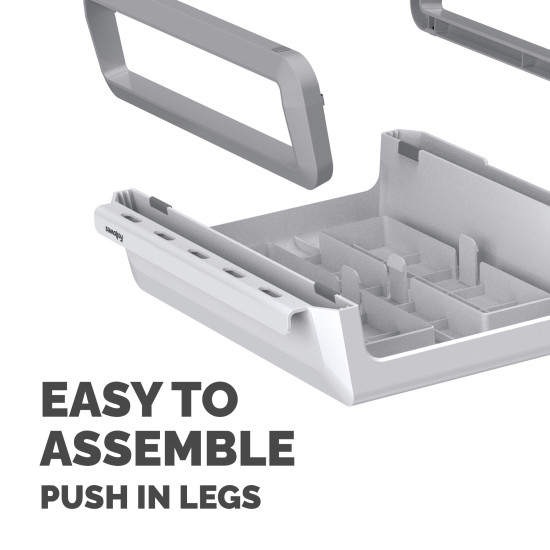 Fellowes Computer Monitor Stand with 3 Height Adjustments - Breyta Monitor Riser with Cable Management - Ergonomic Adjustable Monitor Stand for Computers - Max Weight 15KG - White Fellowes Computer Monitor Stand with 3 Height Adjustments - Breyta Monitor Riser with Cable Management - Ergonomic Adjustable Monitor Stand for Computers - Max Weight 15KG - White
