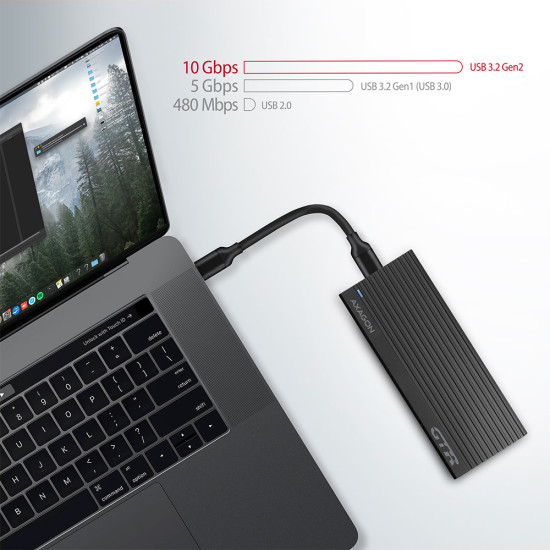 Axagon EEM2-GTR SuperSpeed+ USB-C - NVMe M.2 THIN RIB box Axagon EEM2-GTR SuperSpeed+ USB-C - NVMe M.2 THIN RIB box
