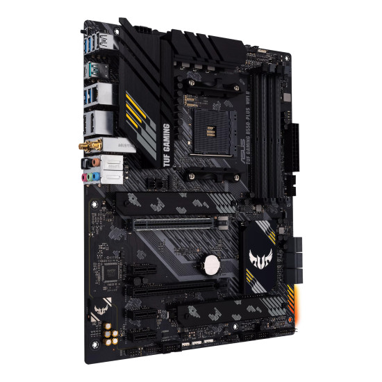 Mainboard|ASUS|AMD B550|SAM4|ATX|Memory DDR4|Memory slots 4|1xPCI-Express 3.0 1x|1xPCI-Express 3.0 4x|1xPCI-Express 4.0 16x|2xM.2|1xHDMI|1xDisplayPort|2xAudio-In|3xAudio-Out|2xUSB 2.0|1xUSB type C|5xUSB 3.2|1xOptical S/PDIF|1xRJ45|TUFGAMB550-PLUSWIFIII Mainboard|ASUS|AMD B550|SAM4|ATX|Memory DDR4|Memory slots 4|1xPCI-Express 3.0 1x|1xPCI-Express 3.0 4x|1xPCI-Express 4.0 16x|2xM.2|1xHDMI|1xDisplayPort|2xAudio-In|3xAudio-Out|2xUSB 2.0|1xUSB type C|5xUSB 3.2|1xOptical S/PDIF|1xRJ45|TUFGAMB550-PLUSWIFIII