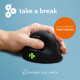 Ergonomic mouse R-Go HE Break with break software, medium (hand size 165-185 mm), left-handed, Bluetooth, black