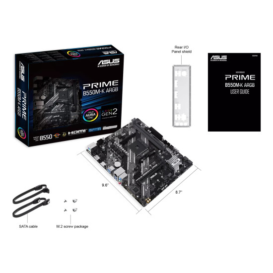 Mainboard|ASUS|AMD B550|SAM4|Micro-ATX|Memory DDR4|Memory slots 2|1xPCI-Express 3.0 1x|1xPCI-Express 3.0 16x|1xPCI-Express 4.0 16x|1xM.2|1xHDMI|1xDisplayPort|1xAudio-In|1xAudio-Out|1xMicrophone|2xUSB 2.0|4xUSB 3.2|1xPS/2|1xRJ45|PRIMEB550M-KARGB Mainboard|ASUS|AMD B550|SAM4|Micro-ATX|Memory DDR4|Memory slots 2|1xPCI-Express 3.0 1x|1xPCI-Express 3.0 16x|1xPCI-Express 4.0 16x|1xM.2|1xHDMI|1xDisplayPort|1xAudio-In|1xAudio-Out|1xMicrophone|2xUSB 2.0|4xUSB 3.2|1xPS/2|1xRJ45|PRIMEB550M-KARGB