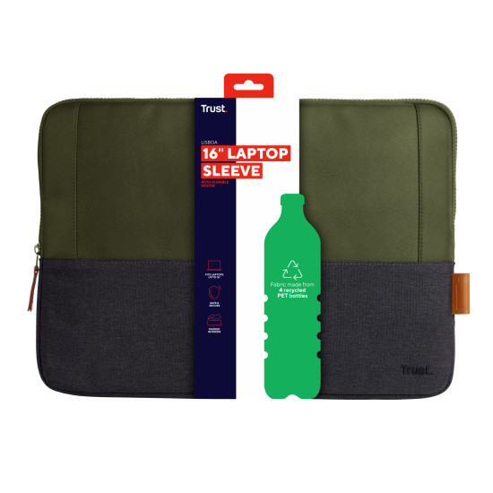 Trust Lisboa 40.6 cm (16") Sleeve case Green Trust Lisboa 40.6 cm (16") Sleeve case Green