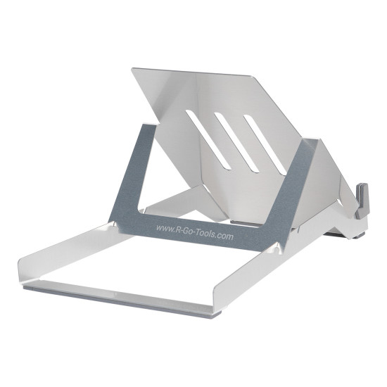 R-Go Tools Laptop holder R-Go Riser Basic, foldable and adjustable laptop riser, aluminum, silver