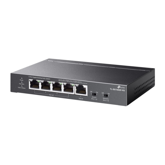 TP-Link TL-SG1005P-PD network switch Gigabit Ethernet (10/100/1000) Power over Ethernet (PoE) Black TP-Link TL-SG1005P-PD network switch Gigabit Ethernet (10/100/1000) Power over Ethernet (PoE) Black