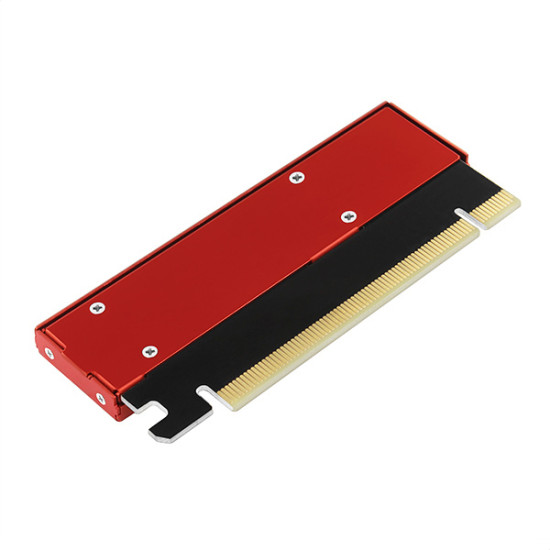 PCEM2-S PCIe x16 - M.2 NVMe M-key slot adapter, w. passive alu heatsink
