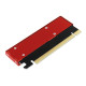 PCEM2-S PCIe x16 - M.2 NVMe M-key slot adapter, w. passive alu heatsink