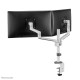 NEOMOUNTS SCREEN DESK MOUNT FOR TWO MONITORS, WHITE (CLAMP+GROMMET)