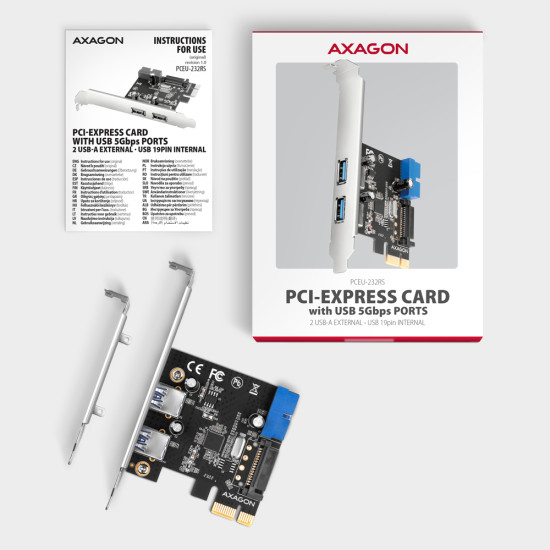 PCEU-232RS PCIe controller 2x ext. + 2x int. USB 5Gbps PCEU-232RS PCIe controller 2x ext. + 2x int. USB 5Gbps