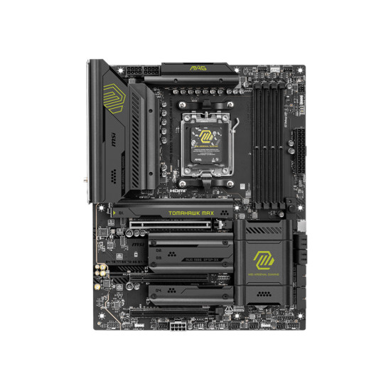 Mainboard|MSI|AMD B850|SAM5|ATX|Memory DDR5|Memory slots 4|3xPCI-Express 16x|4xM.2|1xHDMI|1xAudio-In|1xAudio-Out|4xUSB 2.0|1xUSB 3.0|2xUSB 3.2|3xUSB-C|1xRJ45|B850TOMAHAWKMAXWIFI