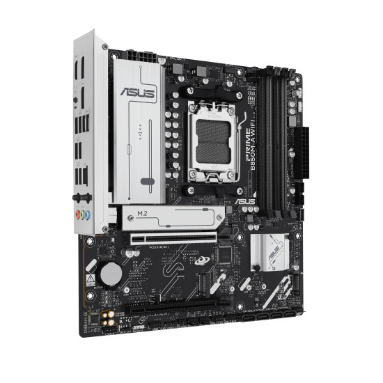 Mainboard|ASUS|AMD B850|SAM5|Micro-ATX|Memory DDR5|Memory slots 4|1xPCI-Express 4.0 16x|1xPCI-Express 5.0 16x|3xM.2|1xHDMI|2xDisplayPort|4xUSB 2.0|4xUSB 3.2|1xRJ45|3xAudio port|PRIMEB850M-AWIFI Mainboard|ASUS|AMD B850|SAM5|Micro-ATX|Memory DDR5|Memory slots 4|1xPCI-Express 4.0 16x|1xPCI-Express 5.0 16x|3xM.2|1xHDMI|2xDisplayPort|4xUSB 2.0|4xUSB 3.2|1xRJ45|3xAudio port|PRIMEB850M-AWIFI