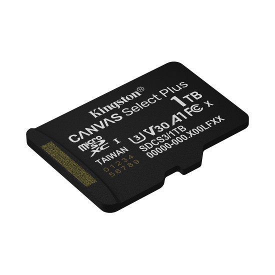 1TB microSDXC Canvas Select Plus Gen3 150MB/s A1 Card + Adapter 1TB microSDXC Canvas Select Plus Gen3 150MB/s A1 Card + Adapter