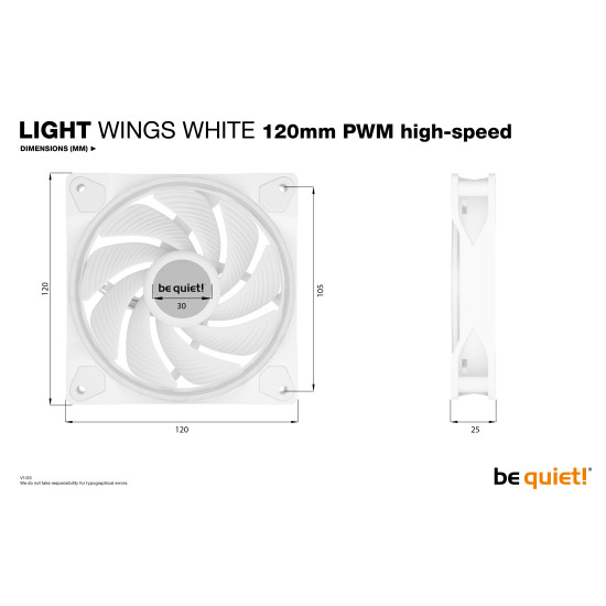 be quiet! Light Wings White | 120mm PWM high-speed Triple-Pack Computer case Fan 12 cm 3 pc(s) be quiet! Light Wings White | 120mm PWM high-speed Triple-Pack Computer case Fan 12 cm 3 pc(s)