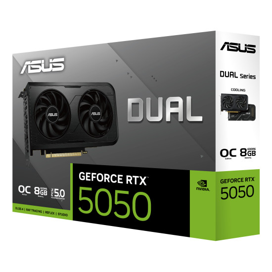 Graphics Card|ASUS|NVIDIA GeForce RTX 5050|8 GB|GDDR6|128 bit|PCIE 5.0 16x|Dual Slot Fansink|DUAL-RTX5050-O8G