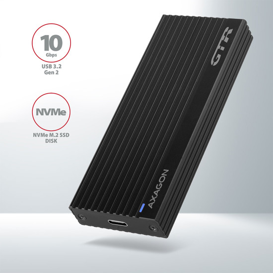 Axagon EEM2-GTR SuperSpeed+ USB-C - NVMe M.2 THIN RIB box Axagon EEM2-GTR SuperSpeed+ USB-C - NVMe M.2 THIN RIB box