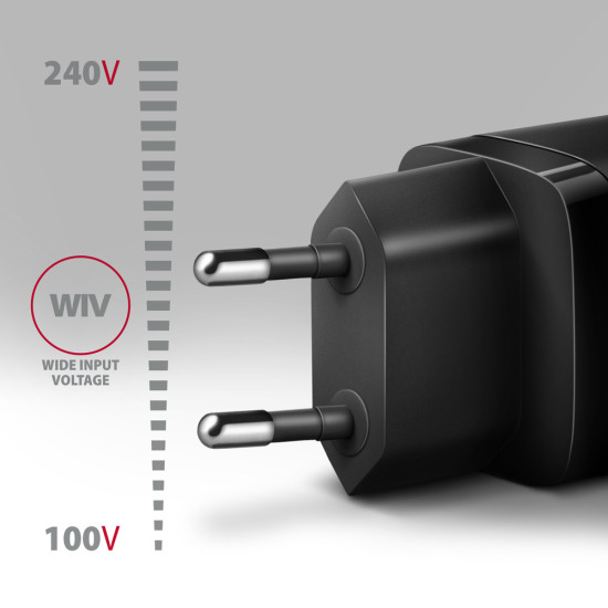 Axagon ACU-PQ30 Ladegerät QC3.0, 4.0/AFC/FCP/PPS/Apple+ PD USB-C, 30W - schwarz - Kompaktes Ladegerät - 1x USB-C und 1x USB-A Mobile phone, Smartphone, Smartwatch, Tablet, Universal Black AC Fast charging Indoor Axagon ACU-PQ30 Ladegerät QC3.0, 4.0/AFC/FCP/PPS/Apple+ PD USB-C, 30W - schwarz - Kompaktes Ladegerät - 1x USB-C und 1x USB-A Mobile phone, Smartphone, Smartwatch, Tablet, Universal Black AC Fast charging Indoor