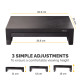 Fellowes Computer Monitor Stand with 3 Height Adjustments - Designer Suites Monitor Riser with Storage Tray - Ergonomic Adjustable Monitor Stand for Computers - Max Weight 18KG/Max Size 21" - Black/Pearl