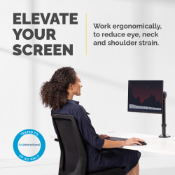 Fellowes Monitor Arm - Reflex Monitor Mount for 8KG 32 Inch Screens - Adjustable Monitor Desk Mount - Tilt 45° Pan 180° Rotation 360°, VESA 75 x 75/100 x 100 - Black