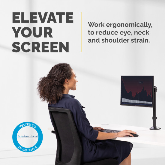 Fellowes Reflex Monitor Arm - Monitor Mount for 8KG 32 Inch Screens - Adjustable Monitor Desk Mount - Tilt 45° Pan 180° Rotation 360°, VESA 75 x 75/100 x 100 - Black Fellowes Reflex Monitor Arm - Monitor Mount for 8KG 32 Inch Screens - Adjustable Monitor Desk Mount - Tilt 45° Pan 180° Rotation 360°, VESA 75 x 75/100 x 100 - Black