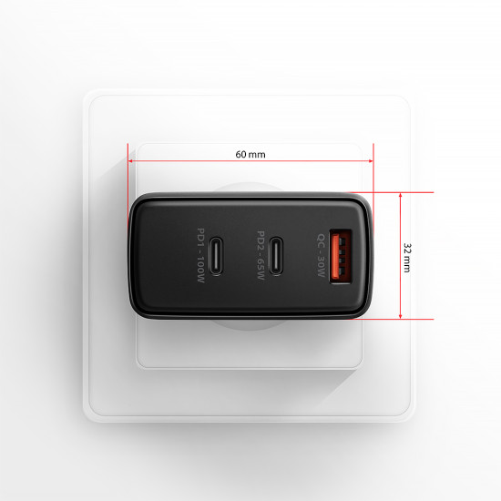 MOBILE CHARGER WALL USB 100W/GAN 3PORT ACU-DPQ100 AXAGON MOBILE CHARGER WALL USB 100W/GAN 3PORT ACU-DPQ100 AXAGON