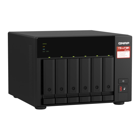 QNAP TS-673A NAS Tower Ryzen Embedded V1500B 8 GB DDR4 0 TB QNAP Turbo System Black QNAP TS-673A NAS Tower Ryzen Embedded V1500B 8 GB DDR4 0 TB QNAP Turbo System Black
