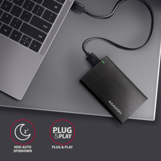 Axagon EE25-A6M storage drive enclosure HDD/SSD enclosure Black 2.5" Axagon EE25-A6M storage drive enclosure HDD/SSD enclosure Black 2.5"