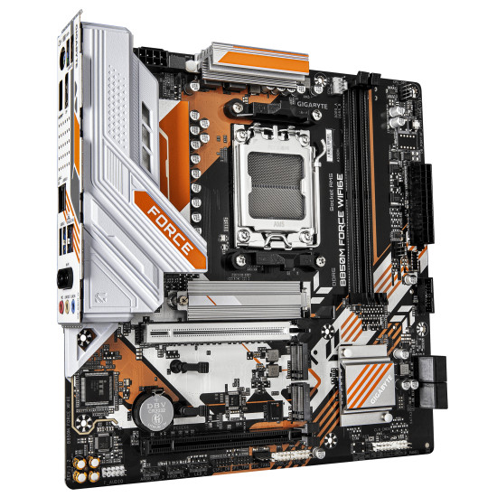 B850M FORCE WIFI6E Motherboard - AMD Ryzen 9000 Series CPUs, 8+2+2 Phases Digital VRM, up to 9600MHz DDR5 (OC), 1xPCIe 5.0 + 2xPCIe 4.0 M.2, Wi-Fi 6E, 2.5 GbE LAN, USB 3.2 Gen 2