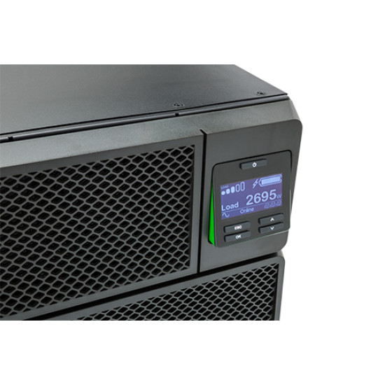 APC Smart-UPS On-Line SRT8KRMXLI - 8kW/VA, 6x C13 + 4x C19 + hardwire 1phase output, rack mountable, Embedded NMC APC Smart-UPS On-Line SRT8KRMXLI - 8kW/VA, 6x C13 + 4x C19 + hardwire 1phase output, rack mountable, Embedded NMC